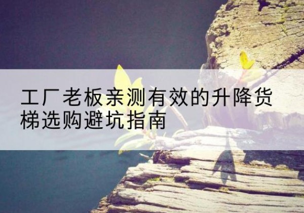 伊通升降货梯怎么选-工厂老板亲测有效的升降货梯选购避坑指南